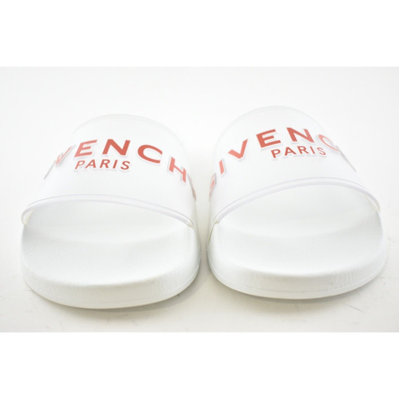 Givenchy Paris White Red PVC Clear Logo Slide On Pool Sandal Flip Flop Flat 39 - Picture 6 of 12
